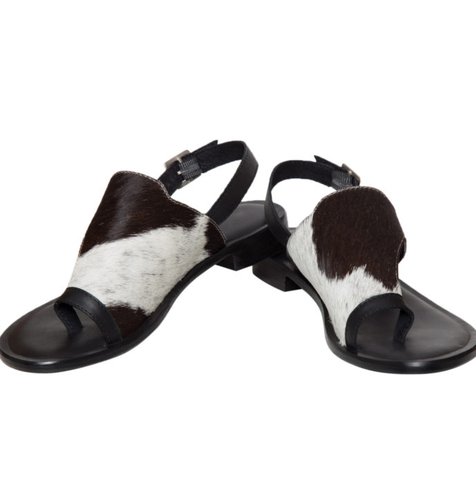 Hairon Toe Flat Sandals Cowhide Footwear (Shoe53 – Min 6pcs)