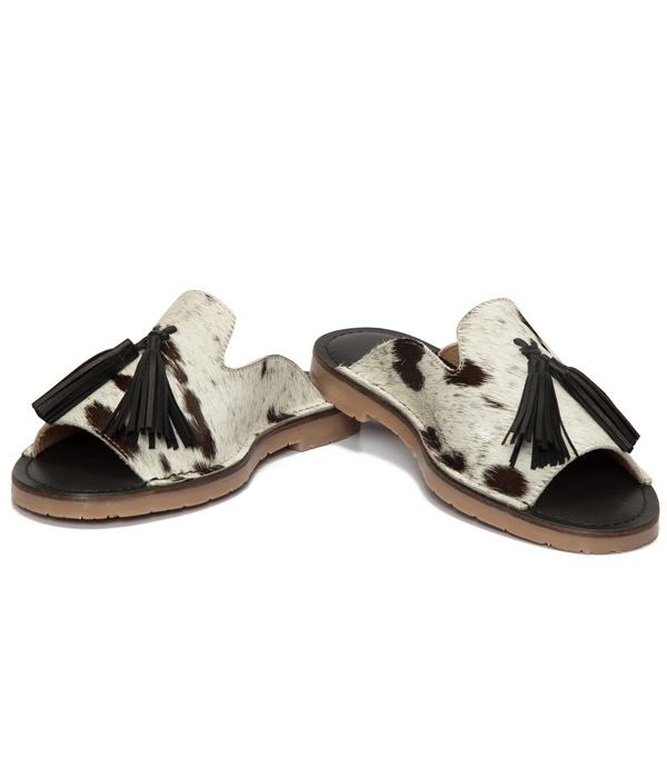 Hairon Tassel Flats Cowhide Footwear (Shoe58 – Min 6pcs)