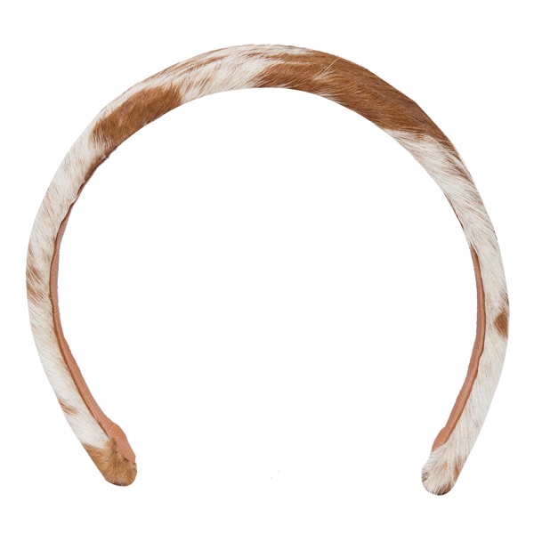 Cahb Tan White Cowhide Headband 1