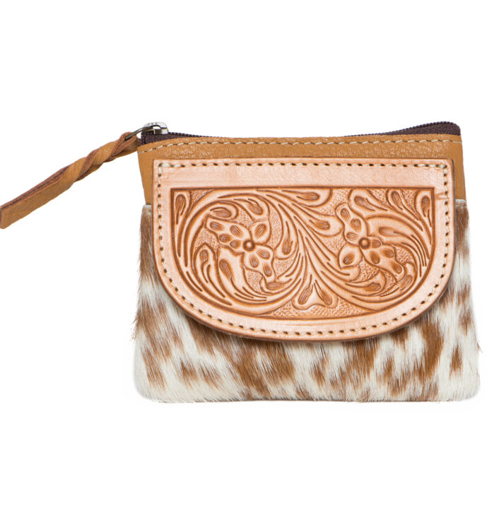 Tooling Leather Cowhide Zip Purse – AC46