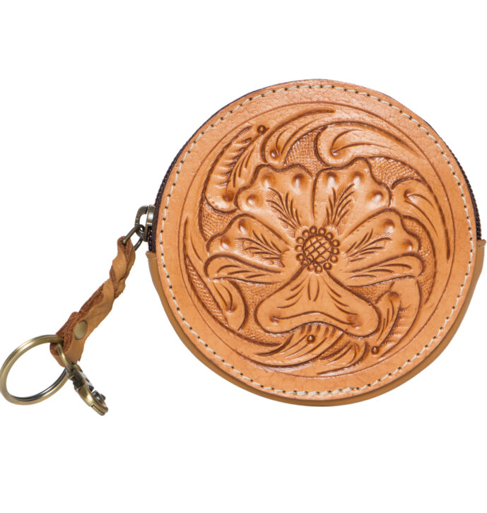 Tooling Leather Round Purse – CA10