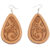 Tooled Pear Drop Earrings – Leather Jewellery Surgical Steel – TE01 (Min 3pcs)