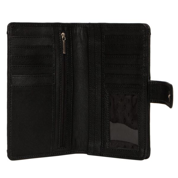 Tlw25 Black Tooled Leather Wallet Open