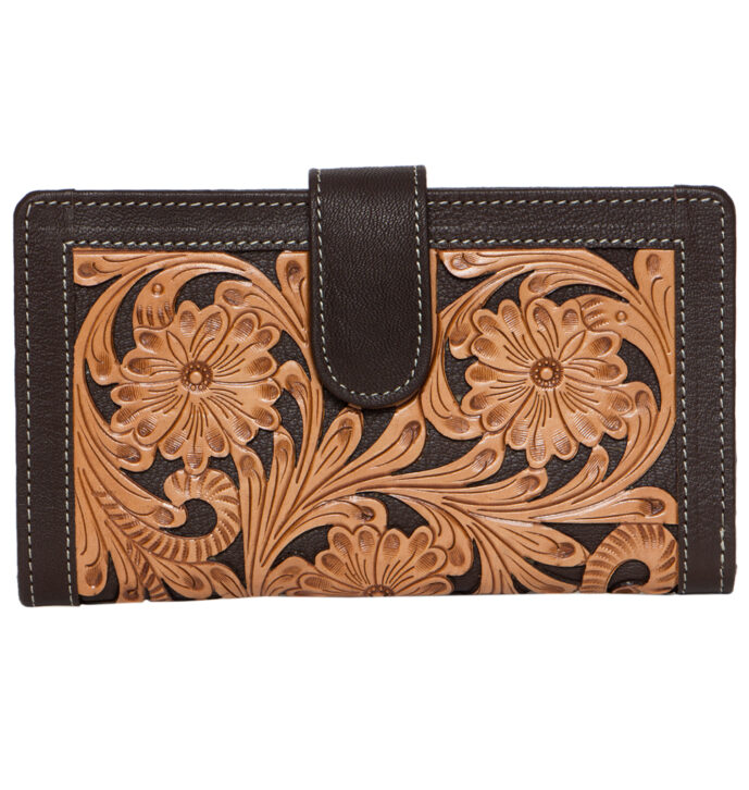 Tlw25 Brown Tooled Leather Wallet